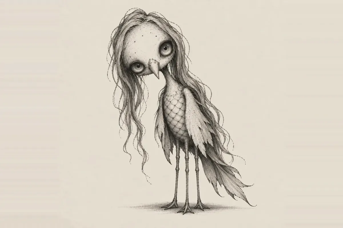 Amabie — an original YOKAI LORE illustration
